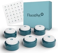 FluentPet Speak Up Buttons - Next-Generation Cat/Dog Talking Button Set - Pack of 6 Easy-to-Press Ca