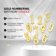 Gilded Number Candle 5 cm Cake Happy Birthday Dessert Table Sparkling Numbering Candles birthday Par