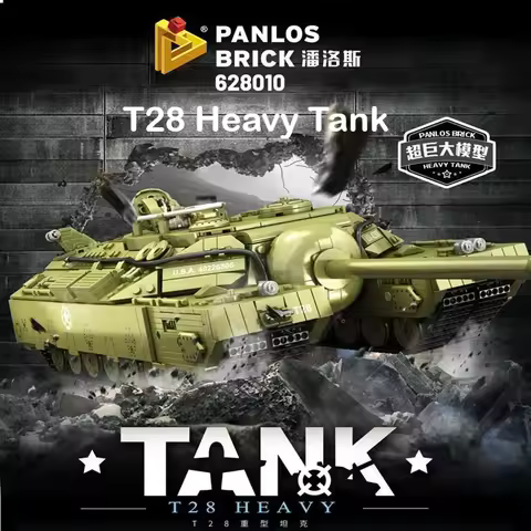 PANLOS T28/95 Mouse Heavy Tank Building Blocks Toys MOC Creativity German Military Soldier Model Bri