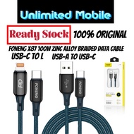♾️ ORIGINAL FONENG X87 100W ZINC ALLOY BRAIDED DATA CABLE