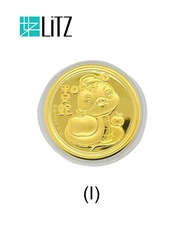 LITZ 2025 Chinese New Year Snake Red Packets 999.9 Pure Gold Coin 0.10g AP0012