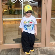 WHITE T-SHIRT WITH NUMBERS Loose Form Boxy 100% Cotton 2C 260G THICK STANDING FORM