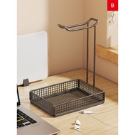 Penyangga headset komputer, rak penyimpanan logam untuk headset gaming desktop, penyangkut headset B