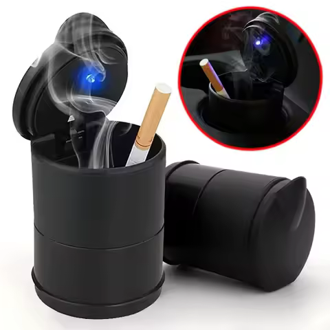 Universal Portable Car LED Ashtray High-quality Popular Cars Cigarette Ash Holders Auto Interior Dec