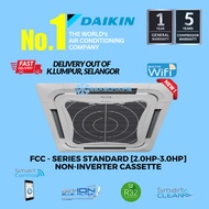 (DELIVERY OUT OF KL.VALLEY)DAIKIN 3.0HP [ R32 ] STANDARD NON-INVERTER CASSETTE TYPE AIR COND FCC-SER