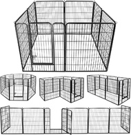 寵物圍欄大型犬用中型犬寵物籠8片方桿折疊圈鋼製多聯戶內外用狗屋