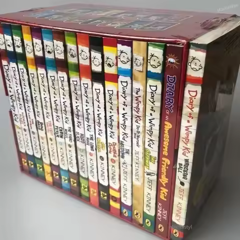 16 Books/Set English Picture Book Diary of A Wimpy Kid Comic Bridge Novel Children Daily Reading Gif