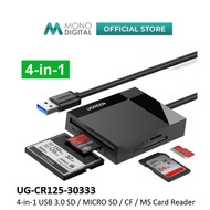 UGREEN CR125 4-IN-1 SUPER SPEED USB 3.0 USB-A TO SD / TF / CF / MS SLOT CARD READER 50CM (UG-CR125-3