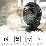 Mini Mute Clip Fan Rechargeable Silent 4 Blades Baby Stroller Fans Portable Air Cooling 3 Speeds Des