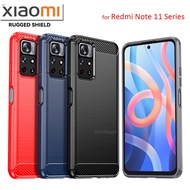 Xiaomi Redmi Note 11 11s Pro Pro+ Plus 5G Carbon Fiber Bumper Flexible Case Back Cover