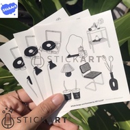 [STICKART[ transparent sticker journal/ aesthetic sticker set for journal decoration KP106 PREMIUM M