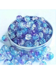 50入組8mm漸變藍色玻璃水晶珠,適用於自製首飾、手鏈、項鍊、耳環