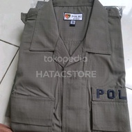 terbaru !!! baju pdl jatah polri hijau brimob motif kotak sritex