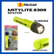 PELICAN Mitylite 2300 2AA Safety Flashlight Intrinsically Safe NEW OLD STOCK Yellow Light Compact Li