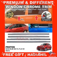 Window Chrome Trim PROTON SAGA BLM SE FL FLX SV 4pcs Car Door Seal Moulding Line Lining Sticker Stri