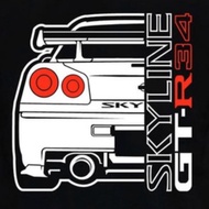 Nissan Skyline GTR R34 rear tshirt