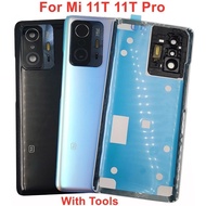 Glass Back Lid For Xiaomi Mi 11T 11T Pro 5G Battery Cover Rear Door Housing Case With Original Camer