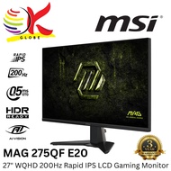 MSI 27" MAG 275QF E20 WQHD (2560x1440p @200Hz) LED Rapid IPS LCD Gaming Monitor (0.5ms, Input: HDMI 