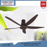 KDK K15YX-QBR 60" Remote Control Ceiling Fan - Kaze DC Motor (BROWN)