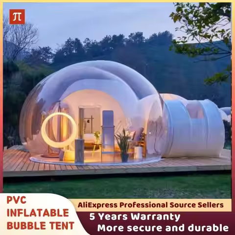Three Transparent Inflatable Bubble Tent Spherical Clear House Garden Cabin Lodge Starry Sky Dome wi