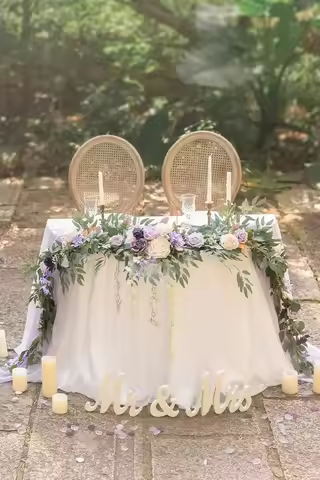 9FT Flower Garland for Backdrop Decorations - Wedding Arch Flowers, Eucalyptus & Rose, Artificial Fl