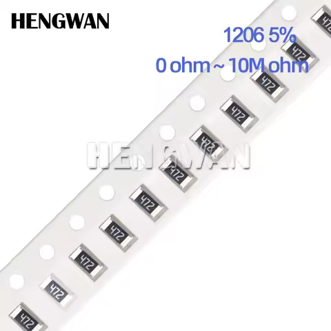 100pcs 1206 5% SMD resistor 0R - 10M 1/4W 0 1 10 47 100 220 470 ohm 1K 2.2K 4.7K 10K 100K 1R 10R 100