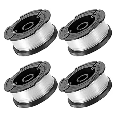 4 Pcs Line String Trimmer Multifunctional Autofeed Weed Grass Trimmer Replacement Spool for BLACK+DE
