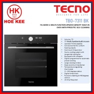 Tecno  TBO 7311BK 11 Multi-function Upsized Capacity Oven with Pyrolytic Self-Cleaning