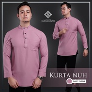 NUH Kurta Lelaki Raya Dewasa Tunang Pengapit SlimFit Nikah Maroon Navy Blue Baby Dusty Purple Pink E