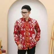 KEMEJA New Men's Batik Shirt Long Sleeve Dayak Songket Motif