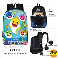 FE1 Baby Shark Backpack Teenage School Bags Student Bags 16 inch Water proof Can Custom Picture Laptop Bag Travel Bag