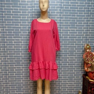 2nd floor plain pink flared dress