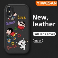 YIWESAN เคสสำหรับ IPhone X Xs Xr Xr IPhone Xs Max การ์ตูนน่ารักสีเทียนเล็กๆน้อยๆลายเด็กชายใหม่โทรศัพท์ดีไซน์ด้านข้างดีไซน์ใหม่กล้องฝาปิดเลนส์นุ่มหนังเคสป้องกันแบบบางปลอกกันกระแทก