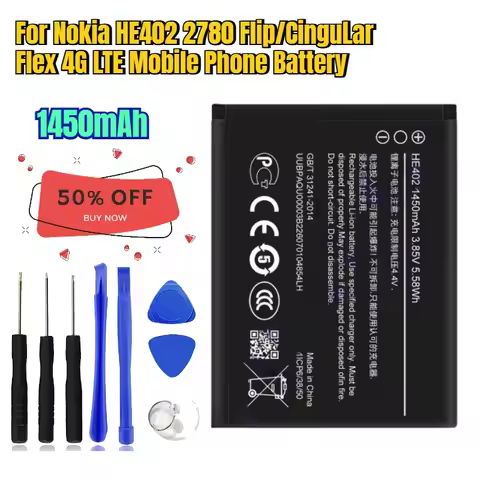 1450mAh for Nokia HE402 2780 Flip/CinguLar Flex 4G LTE Mobile Phone Battery