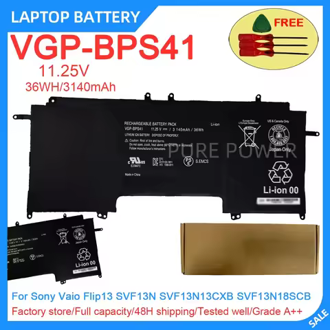 New Laptop Battery VGP-BPS41 11.25V 36WH 3140mAh High Quality For Sony Vaio Flip13 SVF13N SVF13N13CX