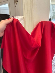 Bahan Kain Polos Satin Velvet Warna Merah Hati dan Merah Marun Bahan Baju dress Gamis seragaman