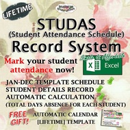 STUDAS (Student Attendance Schedule) Record EXCEL System [Lifetime] - IKN 💻📝