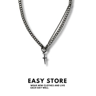 < Easy store > YEN Long Cross Necklace 50cm Accessories