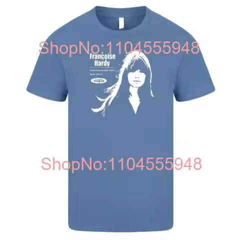 Francoise Hardy T Shirt Retro Blue GT108 long or short sleeves