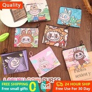 Cartoon Cute labubu PU Coin Wallet Portable Wallet Student Card Bag Coin Organiser