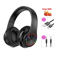 Over-Ear Headphones With Mic Sport Earphone Bluetooth Headphone Wireless Headset LED Colorful Light