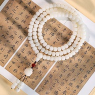 Vòng đeo tay nhiều vòng rễ bồ đề bằng ngọc trắng 108 hạt phật thủ vòng tay hạt sen bồ đề vòng cổ nam