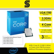 INTEL Core i3-12100F 3.3GHz 4 Cores LGA1700 Processor (Without Processor Graphics)