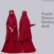 viral french khimar setelan anak gamis syari couple ibu anak set