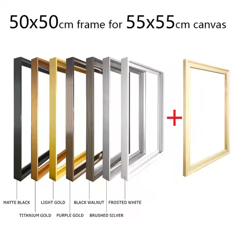 50x50cm Matel Frame For 55x55cm Canvas Painting Gold Black Aluminum Alloy Oil Painting Frame Wall Ar