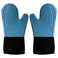 Silicone Microwave Gloves Silicone Oven Mitts with Non-Slip Grip and Thicker Liner, Heat Resistant Baking Gloves
