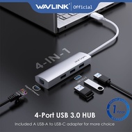 Wavlink 4 in 1 USB Hub With 3 USB Ports And 1000Mbps Gigabit Ethernet Adapter Unibody Aluminum Alloy
