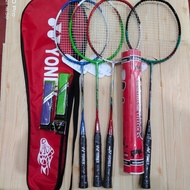 New Raket Badminton Yonex Aluminium Sepasang +Tas+Grip+ Kok Happy