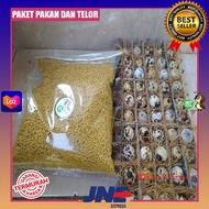 Telur puyuh fertil 50 butir bonus pakan DOQ 500gram paket hemat