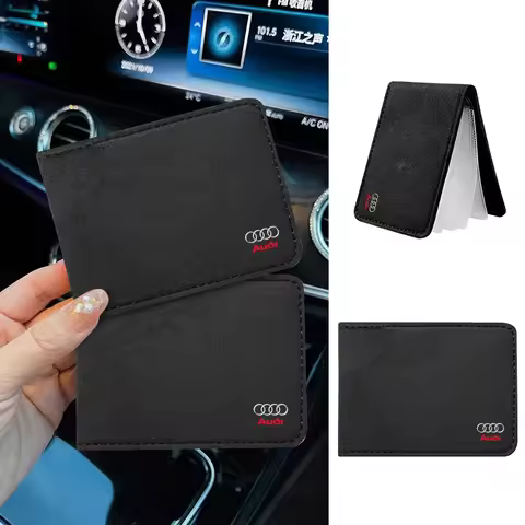 Suede Driver License Holder Ultra Thin Case ID Card Credit Card Holder For Audi A6 Q7 A7 S3 A8 A3 RS